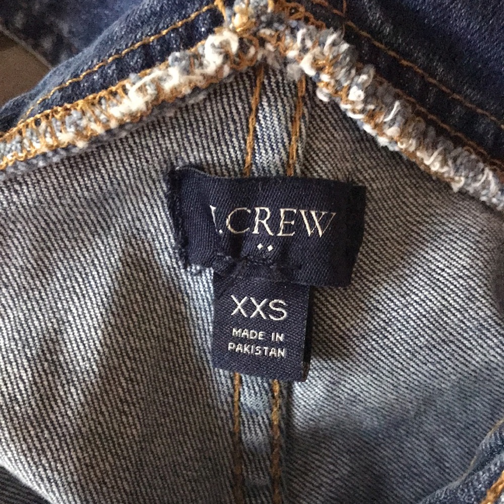 J. Crew Factory Classic Denim Overall, In All Day Stretch XXS. Straight leg - Picture 13 of 14